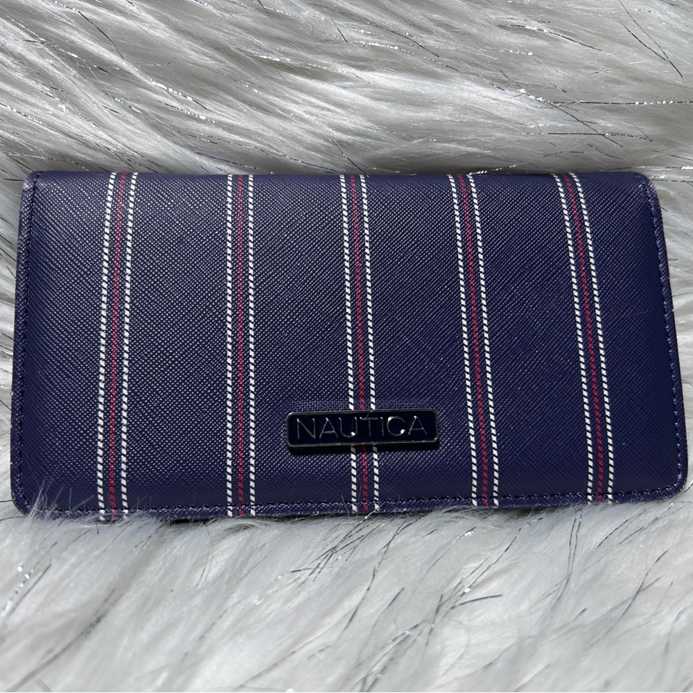 Nautica Blue Wallet with Stripes